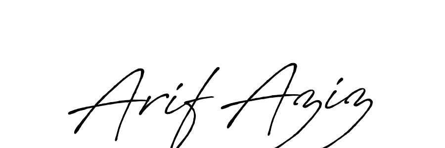 Arif Aziz stylish signature style. Best Handwritten Sign (Antro_Vectra_Bolder) for my name. Handwritten Signature Collection Ideas for my name Arif Aziz. Arif Aziz signature style 7 images and pictures png