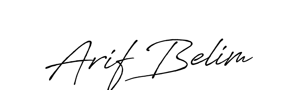 Arif Belim stylish signature style. Best Handwritten Sign (Antro_Vectra_Bolder) for my name. Handwritten Signature Collection Ideas for my name Arif Belim. Arif Belim signature style 7 images and pictures png