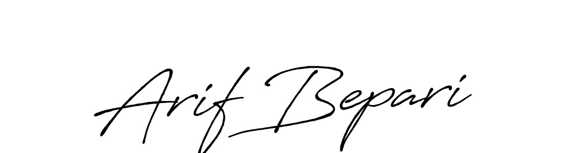 Create a beautiful signature design for name Arif Bepari. With this signature (Antro_Vectra_Bolder) fonts, you can make a handwritten signature for free. Arif Bepari signature style 7 images and pictures png