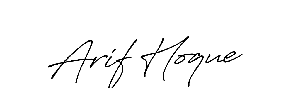 Arif Hoque stylish signature style. Best Handwritten Sign (Antro_Vectra_Bolder) for my name. Handwritten Signature Collection Ideas for my name Arif Hoque. Arif Hoque signature style 7 images and pictures png