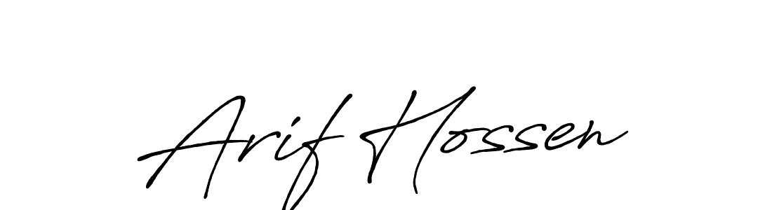 Create a beautiful signature design for name Arif Hossen. With this signature (Antro_Vectra_Bolder) fonts, you can make a handwritten signature for free. Arif Hossen signature style 7 images and pictures png