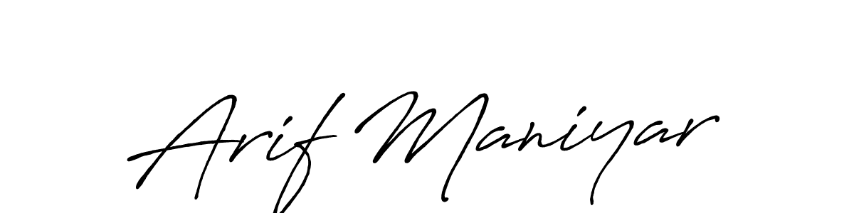 Antro_Vectra_Bolder is a professional signature style that is perfect for those who want to add a touch of class to their signature. It is also a great choice for those who want to make their signature more unique. Get Arif Maniyar name to fancy signature for free. Arif Maniyar signature style 7 images and pictures png