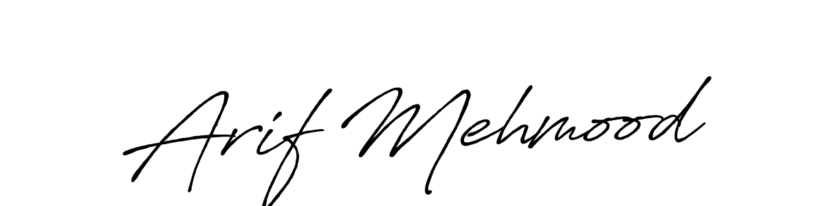 Also we have Arif Mehmood name is the best signature style. Create professional handwritten signature collection using Antro_Vectra_Bolder autograph style. Arif Mehmood signature style 7 images and pictures png