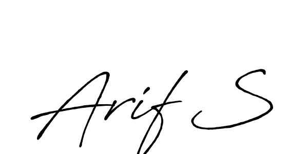 Make a beautiful signature design for name Arif S. With this signature (Antro_Vectra_Bolder) style, you can create a handwritten signature for free. Arif S signature style 7 images and pictures png