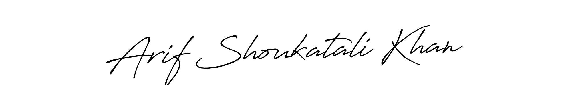 Design your own signature with our free online signature maker. With this signature software, you can create a handwritten (Antro_Vectra_Bolder) signature for name Arif Shoukatali Khan. Arif Shoukatali Khan signature style 7 images and pictures png