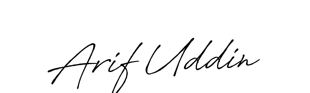 Make a beautiful signature design for name Arif Uddin. With this signature (Antro_Vectra_Bolder) style, you can create a handwritten signature for free. Arif Uddin signature style 7 images and pictures png