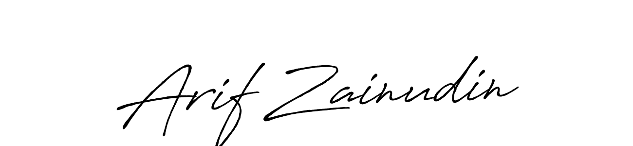 Design your own signature with our free online signature maker. With this signature software, you can create a handwritten (Antro_Vectra_Bolder) signature for name Arif Zainudin. Arif Zainudin signature style 7 images and pictures png