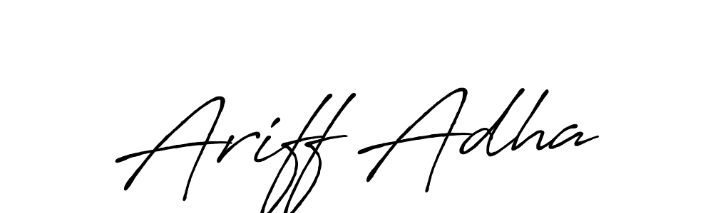 Ariff Adha stylish signature style. Best Handwritten Sign (Antro_Vectra_Bolder) for my name. Handwritten Signature Collection Ideas for my name Ariff Adha. Ariff Adha signature style 7 images and pictures png