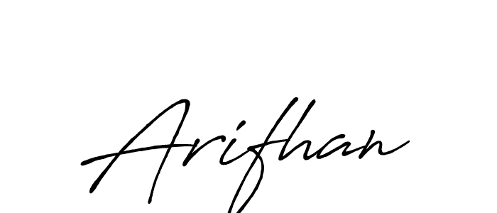 Use a signature maker to create a handwritten signature online. With this signature software, you can design (Antro_Vectra_Bolder) your own signature for name Arifhan. Arifhan signature style 7 images and pictures png