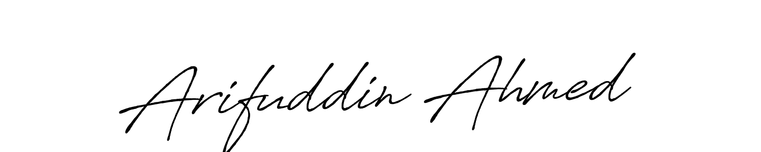 Make a beautiful signature design for name Arifuddin Ahmed. With this signature (Antro_Vectra_Bolder) style, you can create a handwritten signature for free. Arifuddin Ahmed signature style 7 images and pictures png