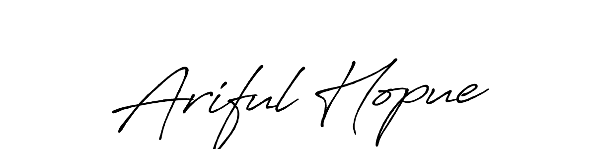 Similarly Antro_Vectra_Bolder is the best handwritten signature design. Signature creator online .You can use it as an online autograph creator for name Ariful Hopue. Ariful Hopue signature style 7 images and pictures png