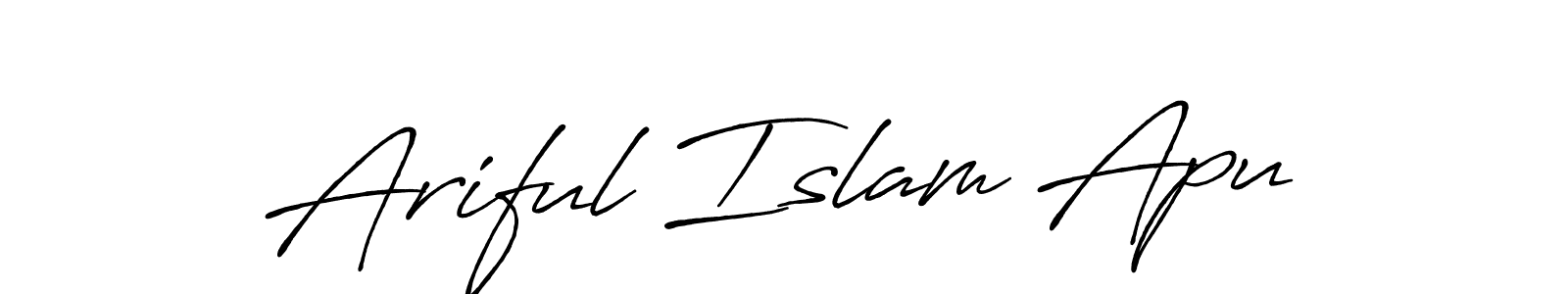 if you are searching for the best signature style for your name Ariful Islam Apu. so please give up your signature search. here we have designed multiple signature styles  using Antro_Vectra_Bolder. Ariful Islam Apu signature style 7 images and pictures png
