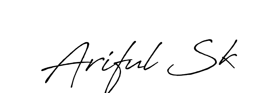 Use a signature maker to create a handwritten signature online. With this signature software, you can design (Antro_Vectra_Bolder) your own signature for name Ariful Sk. Ariful Sk signature style 7 images and pictures png