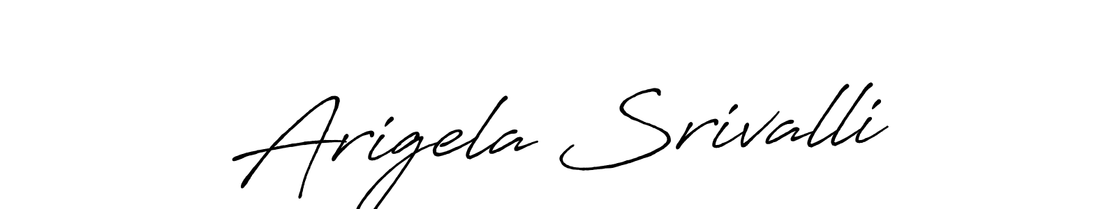 How to make Arigela Srivalli name signature. Use Antro_Vectra_Bolder style for creating short signs online. This is the latest handwritten sign. Arigela Srivalli signature style 7 images and pictures png