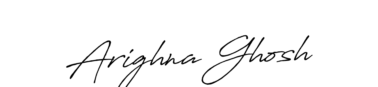 Create a beautiful signature design for name Arighna Ghosh. With this signature (Antro_Vectra_Bolder) fonts, you can make a handwritten signature for free. Arighna Ghosh signature style 7 images and pictures png