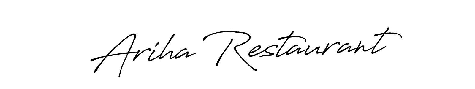 The best way (Antro_Vectra_Bolder) to make a short signature is to pick only two or three words in your name. The name Ariha Restaurant include a total of six letters. For converting this name. Ariha Restaurant signature style 7 images and pictures png