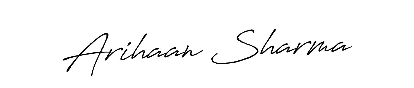 This is the best signature style for the Arihaan Sharma name. Also you like these signature font (Antro_Vectra_Bolder). Mix name signature. Arihaan Sharma signature style 7 images and pictures png
