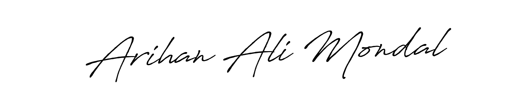 Create a beautiful signature design for name Arihan Ali Mondal. With this signature (Antro_Vectra_Bolder) fonts, you can make a handwritten signature for free. Arihan Ali Mondal signature style 7 images and pictures png