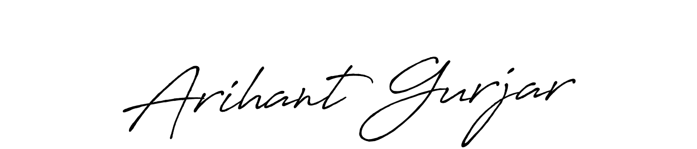 The best way (Antro_Vectra_Bolder) to make a short signature is to pick only two or three words in your name. The name Arihant Gurjar include a total of six letters. For converting this name. Arihant Gurjar signature style 7 images and pictures png