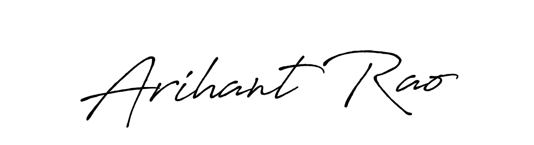 Design your own signature with our free online signature maker. With this signature software, you can create a handwritten (Antro_Vectra_Bolder) signature for name Arihant Rao. Arihant Rao signature style 7 images and pictures png