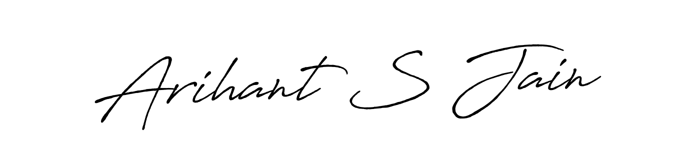 How to make Arihant S Jain name signature. Use Antro_Vectra_Bolder style for creating short signs online. This is the latest handwritten sign. Arihant S Jain signature style 7 images and pictures png