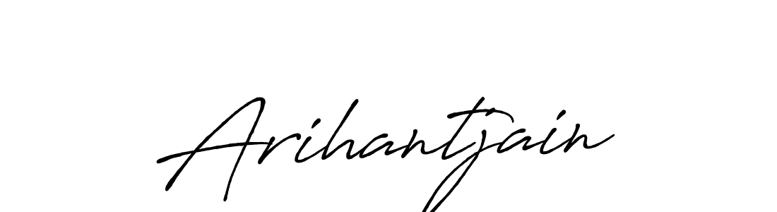 Use a signature maker to create a handwritten signature online. With this signature software, you can design (Antro_Vectra_Bolder) your own signature for name Arihantjain. Arihantjain signature style 7 images and pictures png