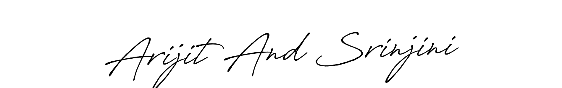 How to make Arijit And Srinjini signature? Antro_Vectra_Bolder is a professional autograph style. Create handwritten signature for Arijit And Srinjini name. Arijit And Srinjini signature style 7 images and pictures png