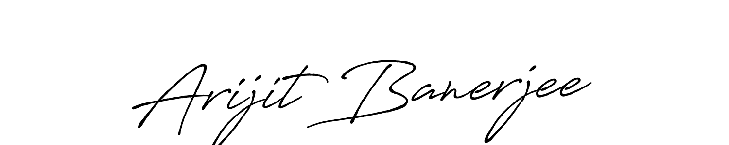 How to make Arijit Banerjee name signature. Use Antro_Vectra_Bolder style for creating short signs online. This is the latest handwritten sign. Arijit Banerjee signature style 7 images and pictures png