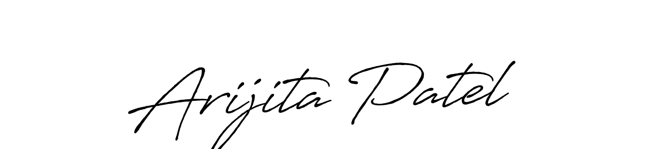 Make a beautiful signature design for name Arijita Patel. With this signature (Antro_Vectra_Bolder) style, you can create a handwritten signature for free. Arijita Patel signature style 7 images and pictures png