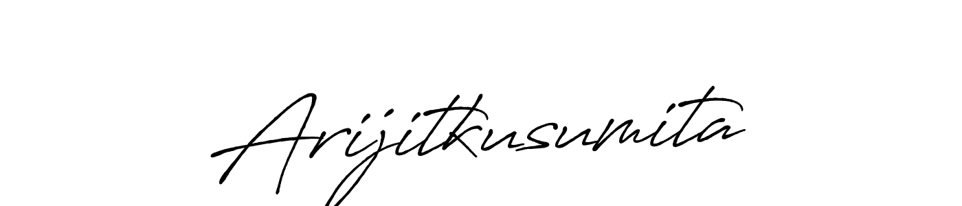 Make a beautiful signature design for name Arijitkusumita. With this signature (Antro_Vectra_Bolder) style, you can create a handwritten signature for free. Arijitkusumita signature style 7 images and pictures png