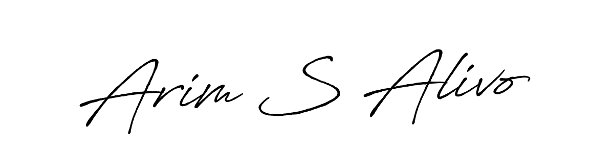 Create a beautiful signature design for name Arim S Alivo. With this signature (Antro_Vectra_Bolder) fonts, you can make a handwritten signature for free. Arim S Alivo signature style 7 images and pictures png