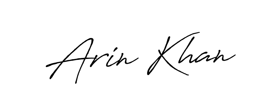 Create a beautiful signature design for name Arin Khan. With this signature (Antro_Vectra_Bolder) fonts, you can make a handwritten signature for free. Arin Khan signature style 7 images and pictures png