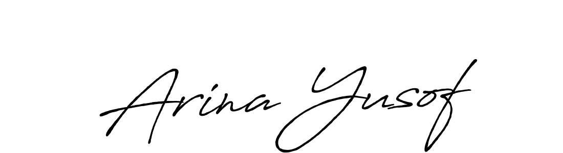 Also You can easily find your signature by using the search form. We will create Arina Yusof name handwritten signature images for you free of cost using Antro_Vectra_Bolder sign style. Arina Yusof signature style 7 images and pictures png