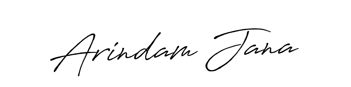 How to make Arindam Jana name signature. Use Antro_Vectra_Bolder style for creating short signs online. This is the latest handwritten sign. Arindam Jana signature style 7 images and pictures png