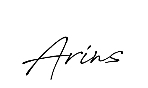 Use a signature maker to create a handwritten signature online. With this signature software, you can design (Antro_Vectra_Bolder) your own signature for name Arins. Arins signature style 7 images and pictures png