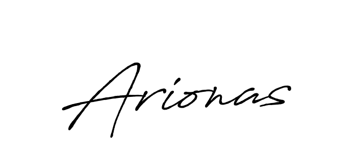 Use a signature maker to create a handwritten signature online. With this signature software, you can design (Antro_Vectra_Bolder) your own signature for name Arionas. Arionas signature style 7 images and pictures png