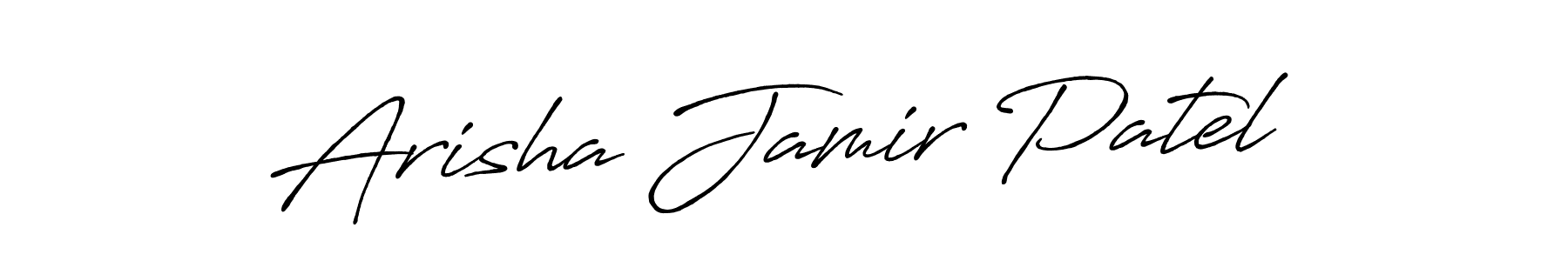 Antro_Vectra_Bolder is a professional signature style that is perfect for those who want to add a touch of class to their signature. It is also a great choice for those who want to make their signature more unique. Get Arisha Jamir Patel name to fancy signature for free. Arisha Jamir Patel signature style 7 images and pictures png