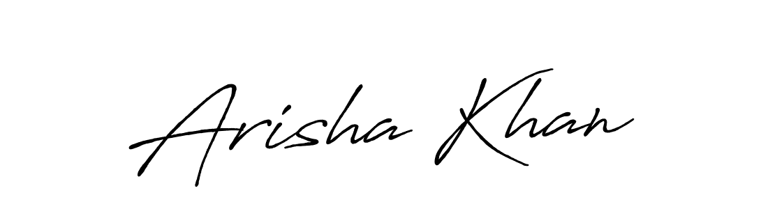 Create a beautiful signature design for name Arisha Khan. With this signature (Antro_Vectra_Bolder) fonts, you can make a handwritten signature for free. Arisha Khan signature style 7 images and pictures png