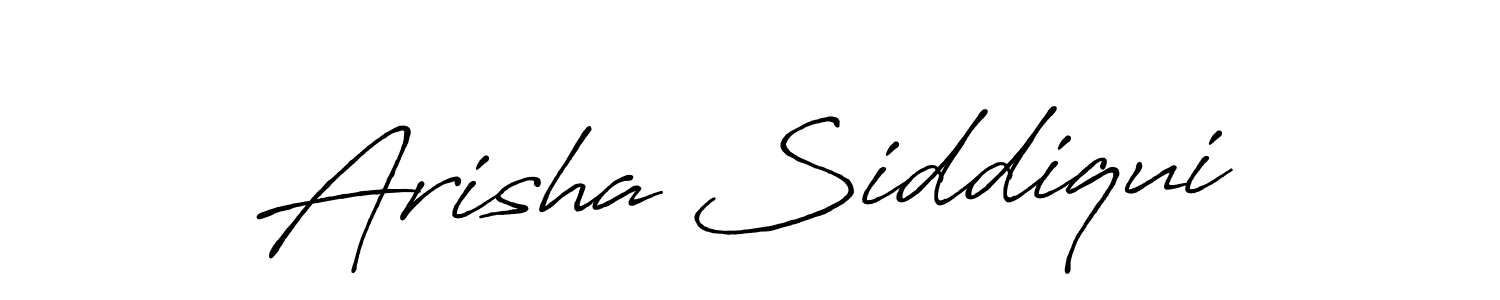 Create a beautiful signature design for name Arisha Siddiqui. With this signature (Antro_Vectra_Bolder) fonts, you can make a handwritten signature for free. Arisha Siddiqui signature style 7 images and pictures png