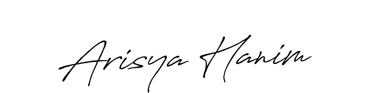 How to make Arisya Hanim name signature. Use Antro_Vectra_Bolder style for creating short signs online. This is the latest handwritten sign. Arisya Hanim signature style 7 images and pictures png