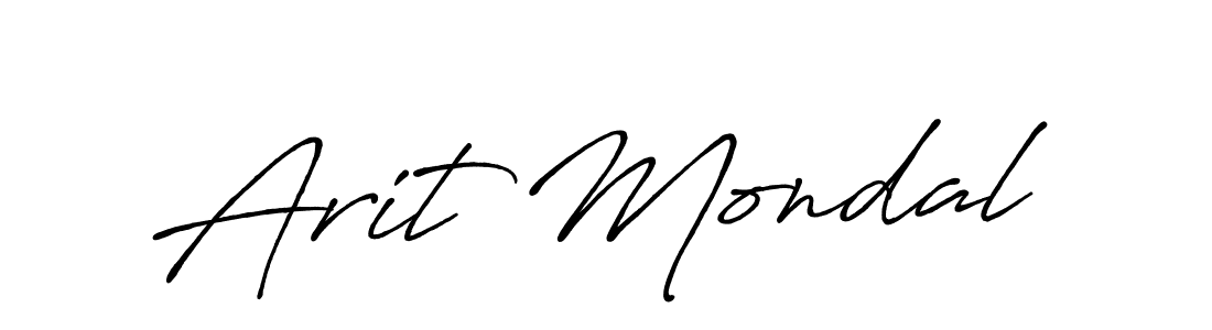 How to make Arit Mondal name signature. Use Antro_Vectra_Bolder style for creating short signs online. This is the latest handwritten sign. Arit Mondal signature style 7 images and pictures png