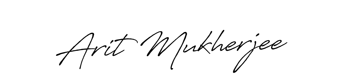 Create a beautiful signature design for name Arit Mukherjee. With this signature (Antro_Vectra_Bolder) fonts, you can make a handwritten signature for free. Arit Mukherjee signature style 7 images and pictures png