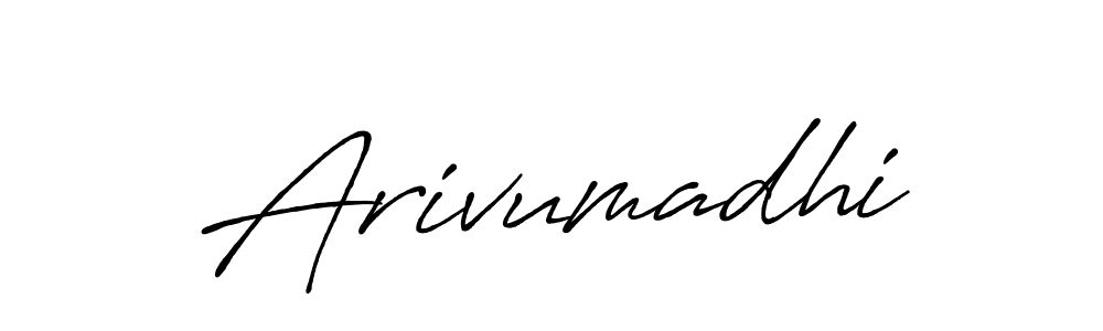 Use a signature maker to create a handwritten signature online. With this signature software, you can design (Antro_Vectra_Bolder) your own signature for name Arivumadhi. Arivumadhi signature style 7 images and pictures png