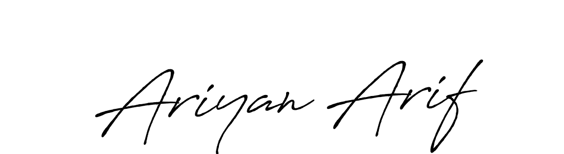 Also we have Ariyan Arif name is the best signature style. Create professional handwritten signature collection using Antro_Vectra_Bolder autograph style. Ariyan Arif signature style 7 images and pictures png