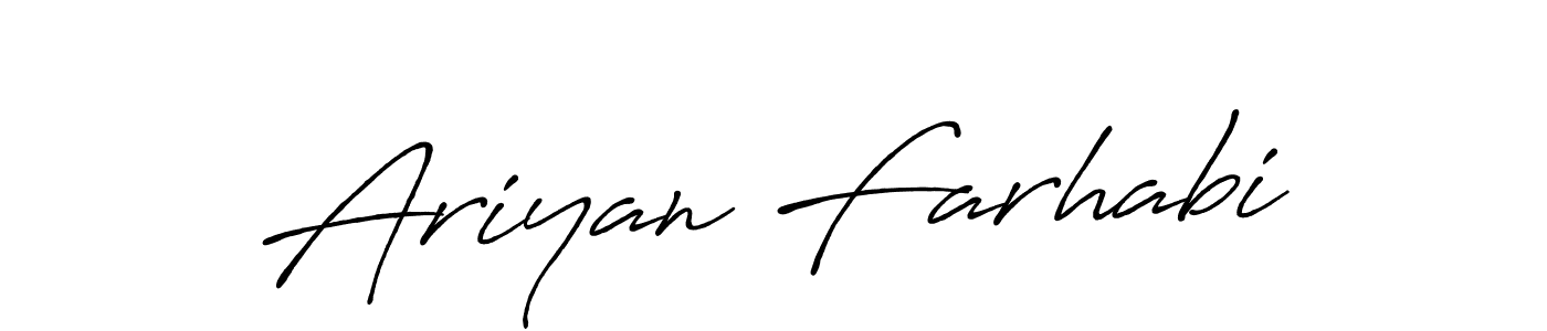 How to make Ariyan Farhabi name signature. Use Antro_Vectra_Bolder style for creating short signs online. This is the latest handwritten sign. Ariyan Farhabi signature style 7 images and pictures png