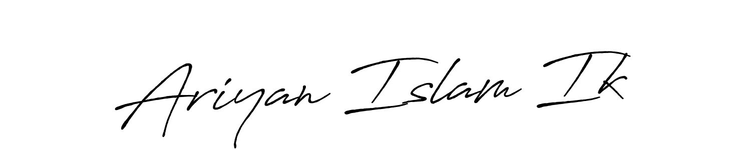 You should practise on your own different ways (Antro_Vectra_Bolder) to write your name (Ariyan Islam Ik) in signature. don't let someone else do it for you. Ariyan Islam Ik signature style 7 images and pictures png