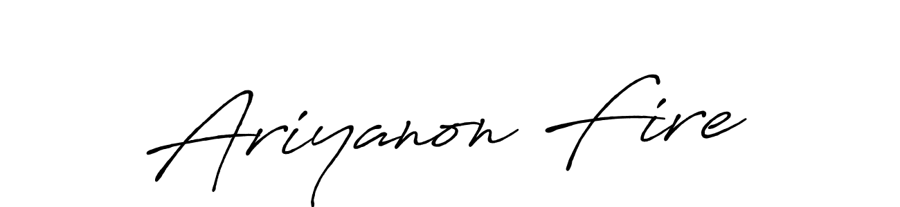 Similarly Antro_Vectra_Bolder is the best handwritten signature design. Signature creator online .You can use it as an online autograph creator for name Ariyanon Fire. Ariyanon Fire signature style 7 images and pictures png