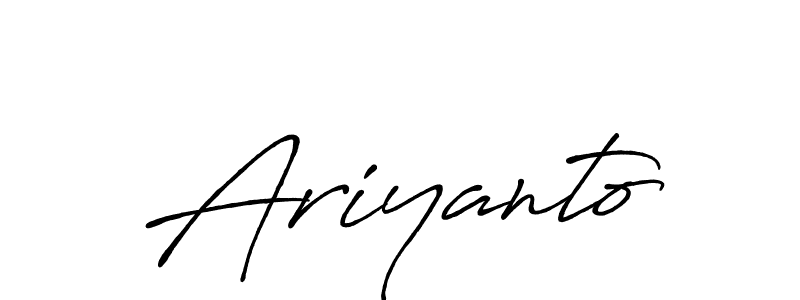 Use a signature maker to create a handwritten signature online. With this signature software, you can design (Antro_Vectra_Bolder) your own signature for name Ariyanto. Ariyanto signature style 7 images and pictures png