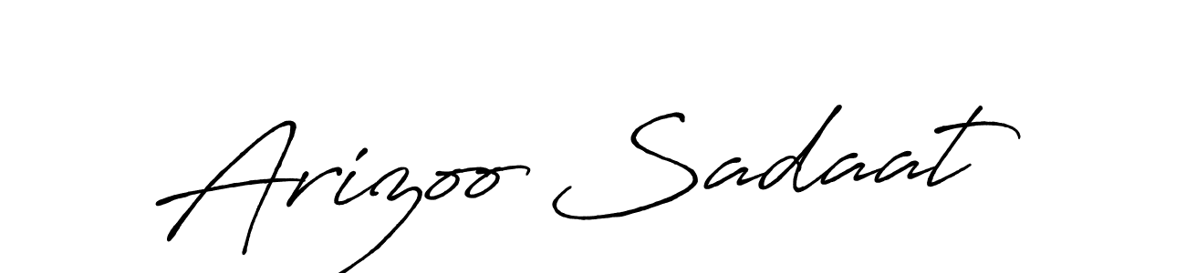How to make Arizoo Sadaat name signature. Use Antro_Vectra_Bolder style for creating short signs online. This is the latest handwritten sign. Arizoo Sadaat signature style 7 images and pictures png