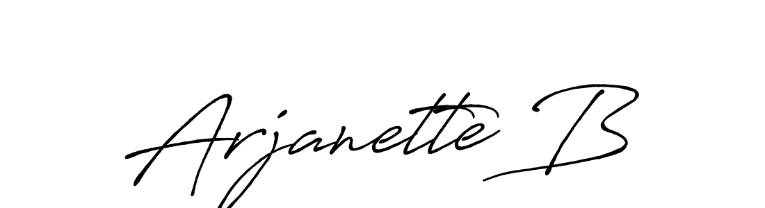 Use a signature maker to create a handwritten signature online. With this signature software, you can design (Antro_Vectra_Bolder) your own signature for name Arjanette B. Arjanette B signature style 7 images and pictures png